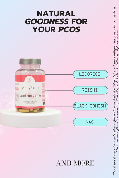 Primary supplements of Andromaque : Licorice, reishi, black cohosh, NAC 