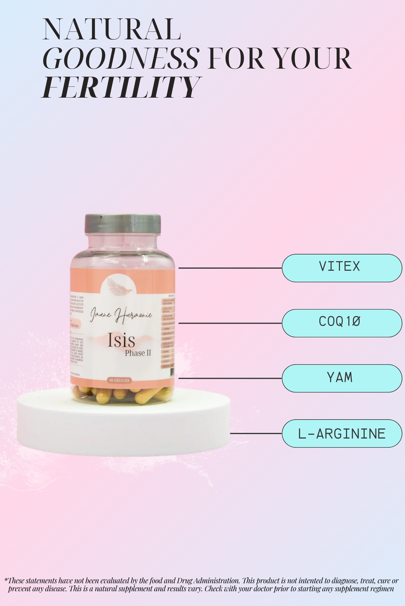 supplements of isis phase 2 : vitex, coq1O, yam, l-arginine