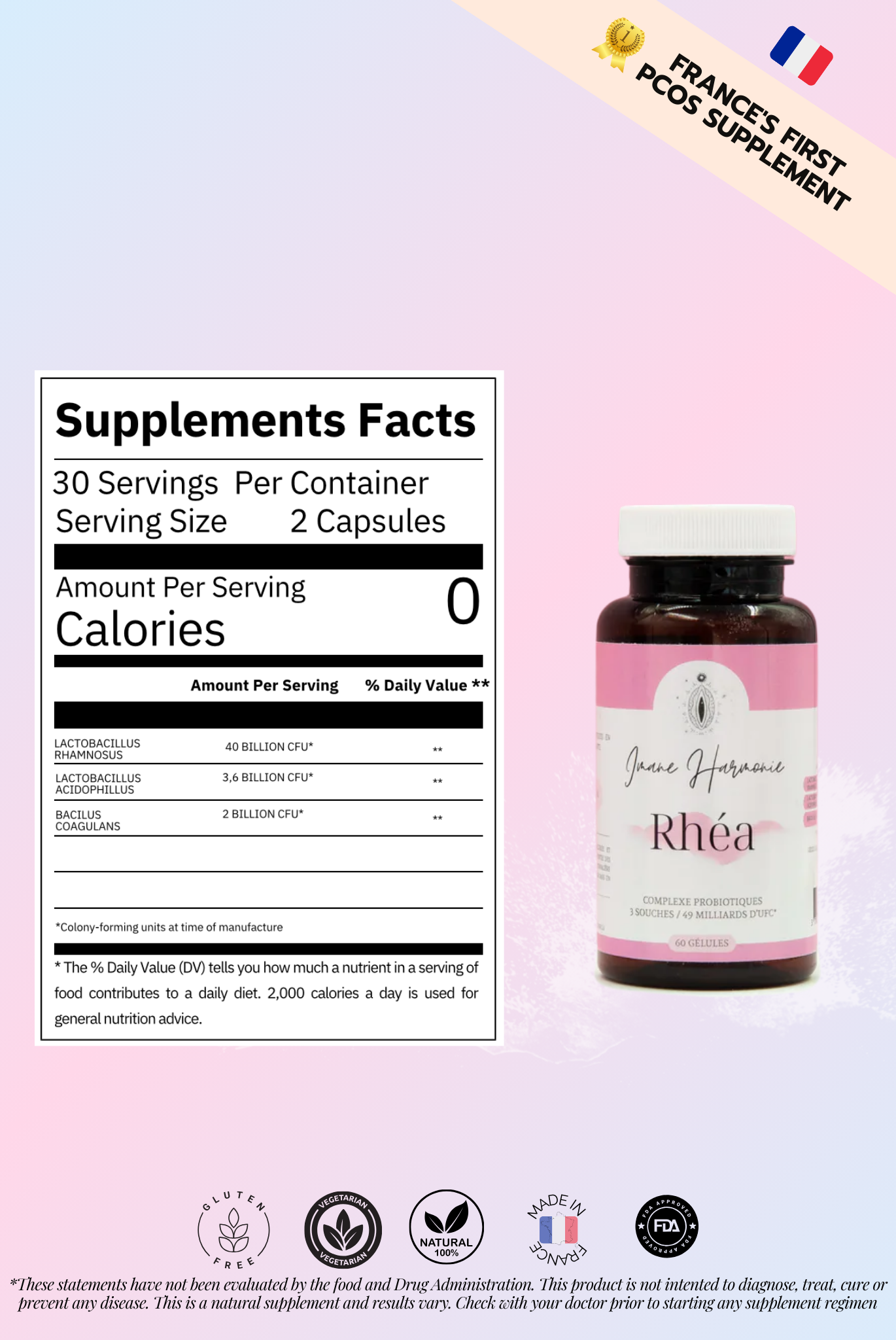 Supplements facts of Rhéa