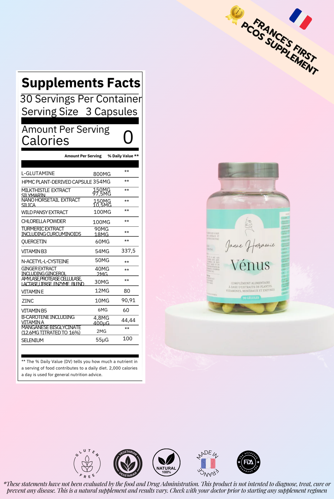 Supplements facts of vénus