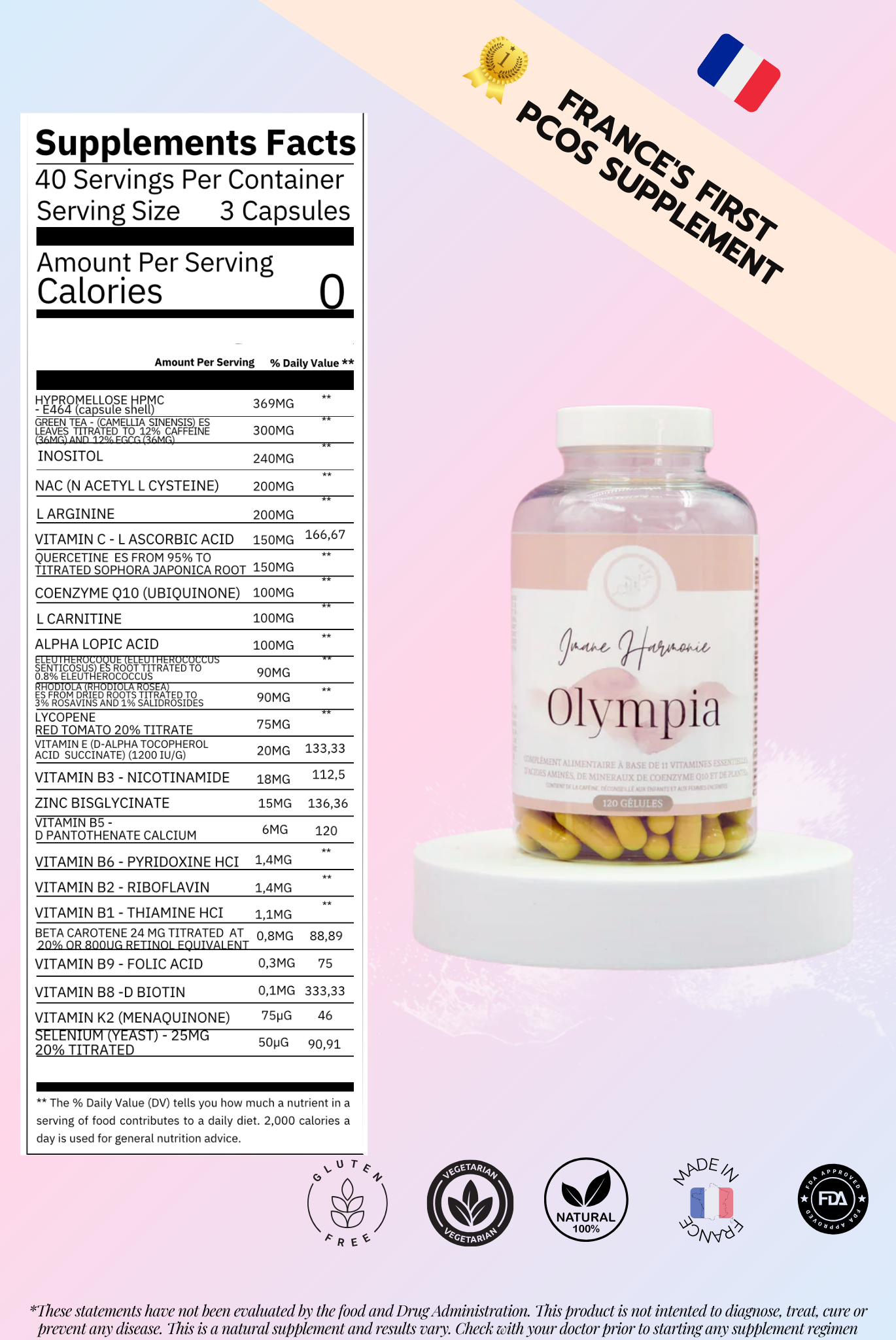 Supplements facts of Olympia