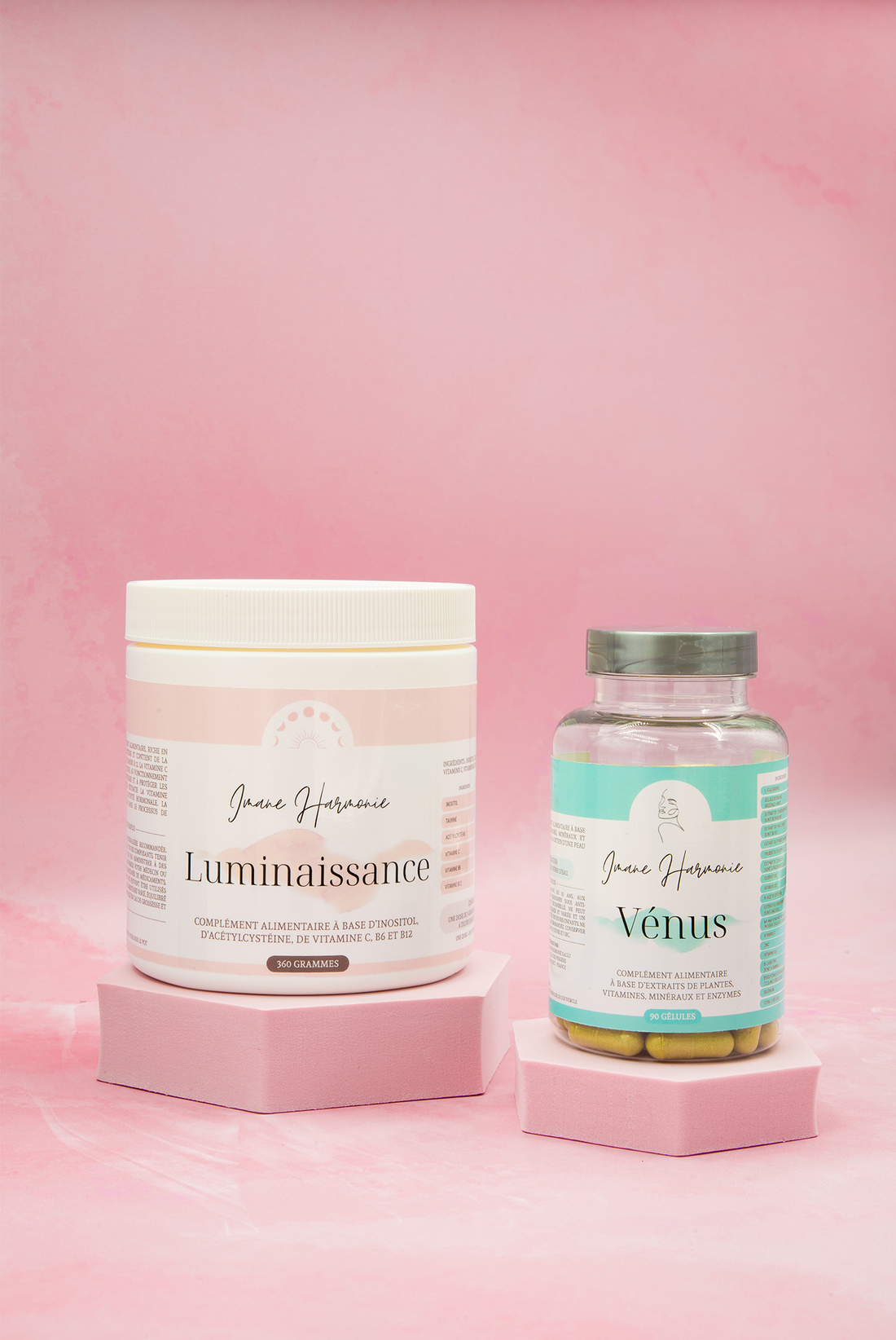 The Luminaissance powdered dietary supplement and Venus in capsules